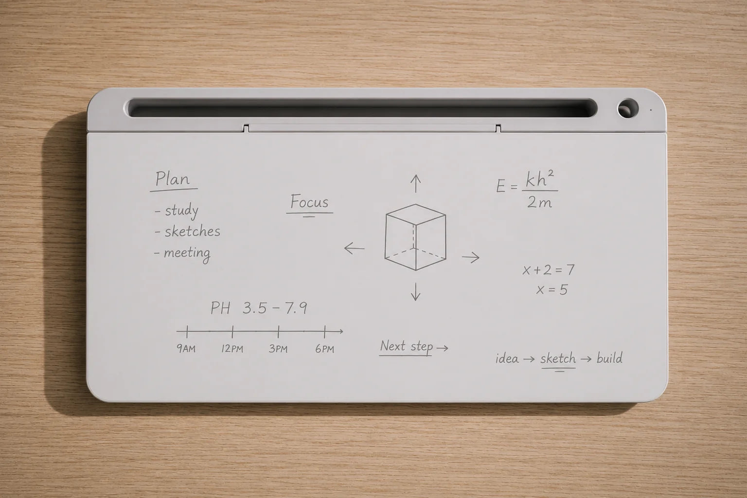 Ortus Desk Whiteboard in matte black on a desk