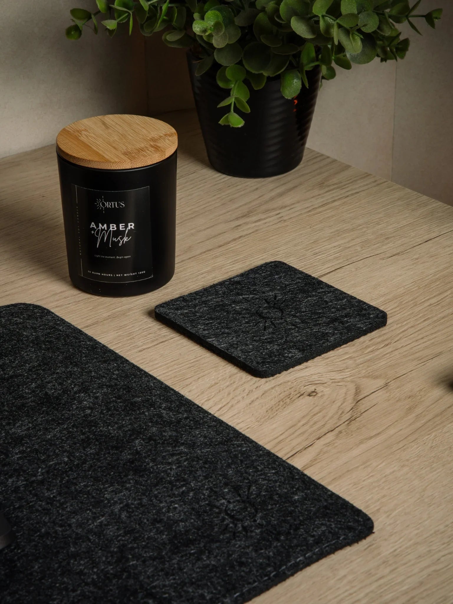 Ortus desk accessories in minimal black