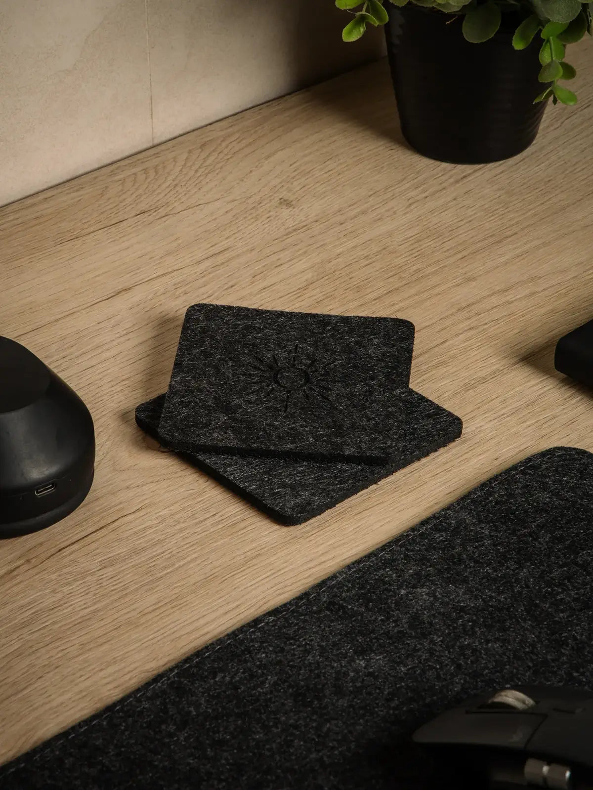 ORTUS Felt Coasters in black felt