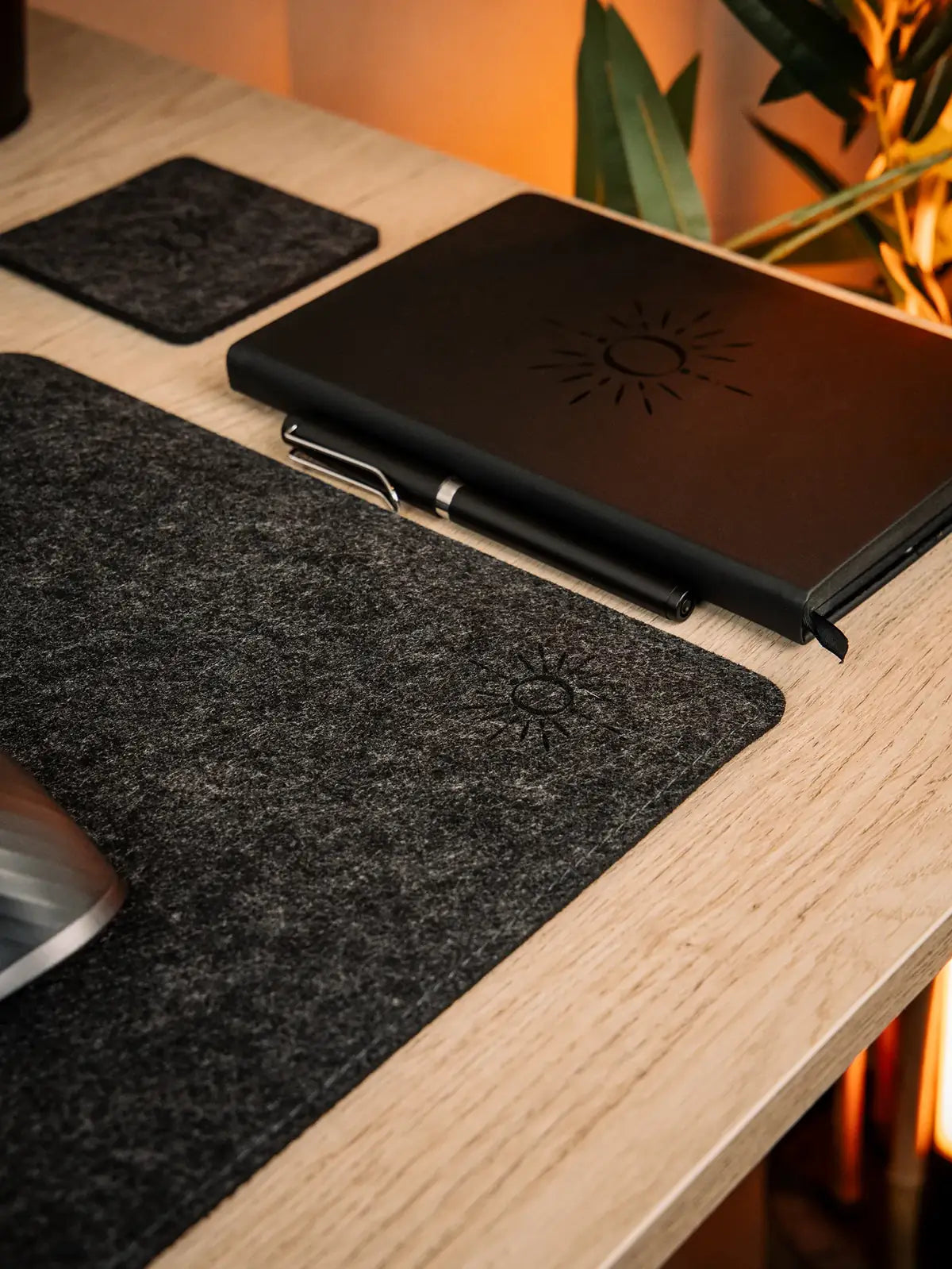 ORTUS Felt Desk Mat, premium black felt desk mat