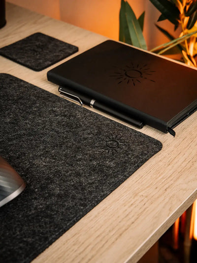 ORTUS Felt Desk Mat, premium black felt desk mat
